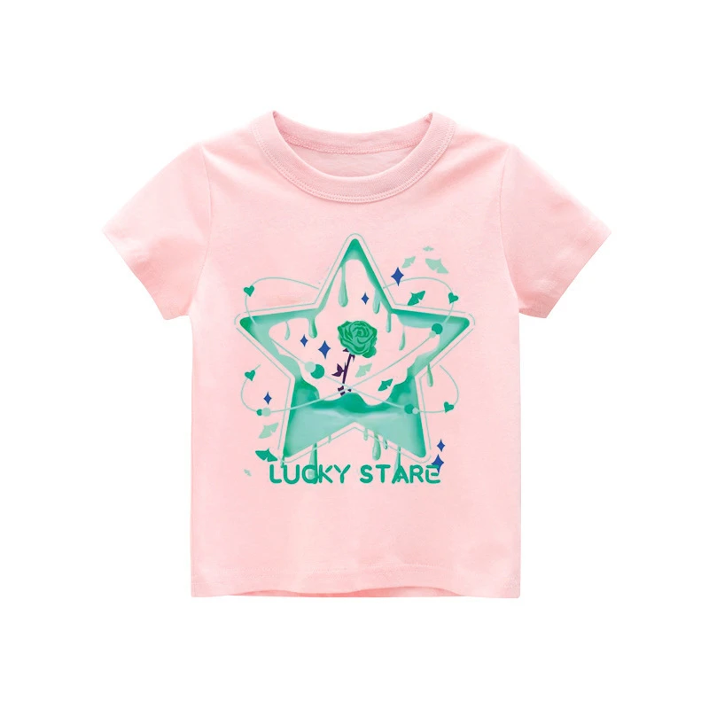 

New cartoon five-pointed star summer T-shirt short sleeve round neck