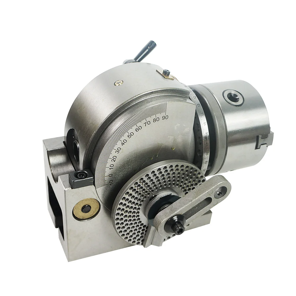 BS-0 4/5-Inch Universal Indexing Head With 125mm 3-Jaw Chuck, Suitable For Milling Machine Rotary Table Tailstocks