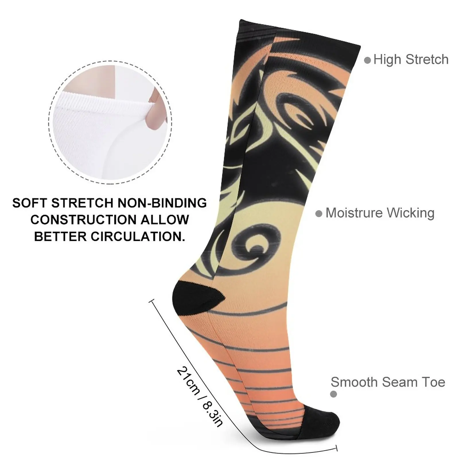 Calcetines clásicos con diseño Tribal de Ninetales, zapatos para mujer