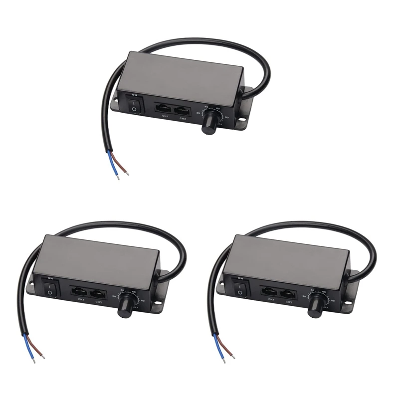

3X DC 0-10V Dimmer Switch Seriesable Sync Controller Rotary ON/Off For 0/1-10V Dimmable LED Drivers Electronic Ballasts