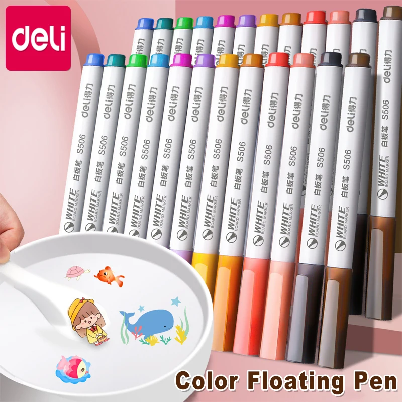 Deli 8/12 Colors Erasable Whiteboard Marker Pen for Glass Package Metal DIY Creation Drawing Art Graffiti Marker Pen Stationery