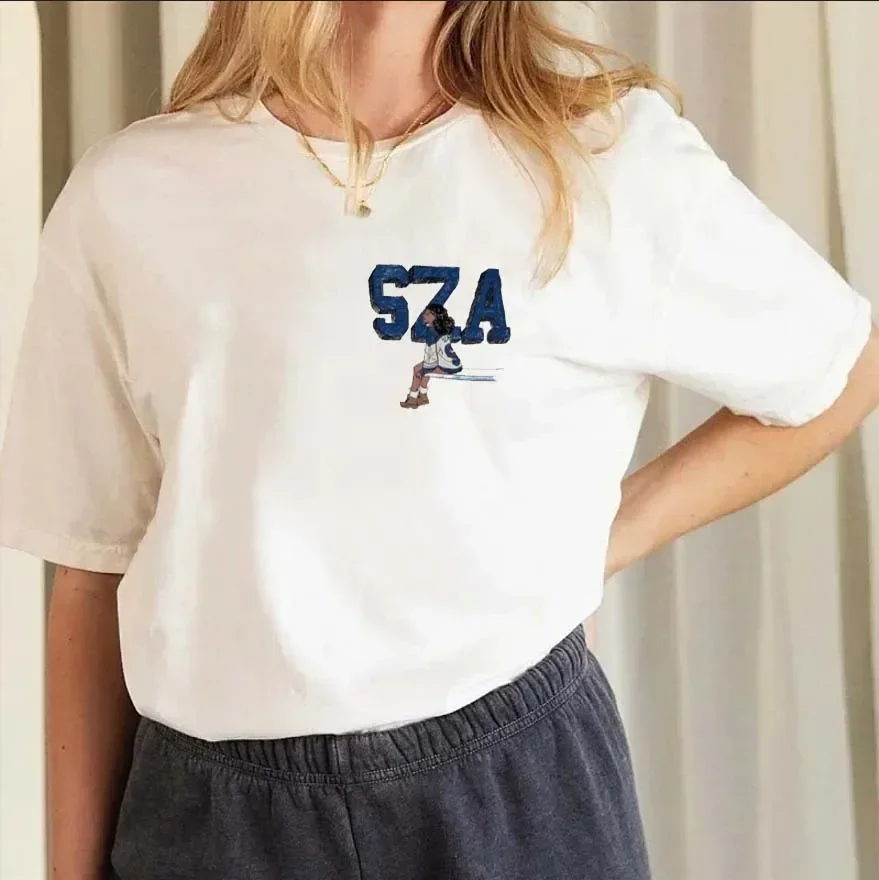 SZA SOS Song Men Women T Shirt Summer Short Sleeve Vintage Pure Cotton Round Neck T Shirt Large Size T Shirt