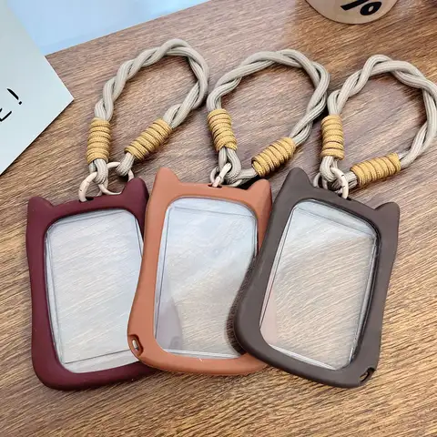 투명 카드 홀더, 펜던트 키체인이 있는 포토 카드 홀더