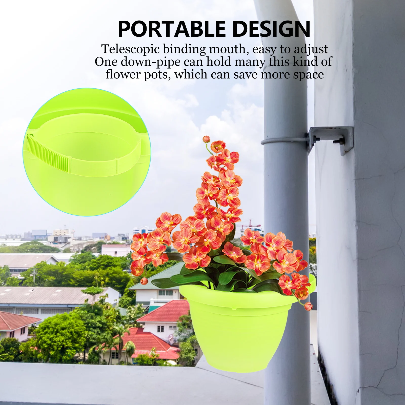 

Pipeline Flower Pot Downpipe Type Thickened Storage Basket Durable Lightweight Easy Install Wall Hanging Space Saving Planter