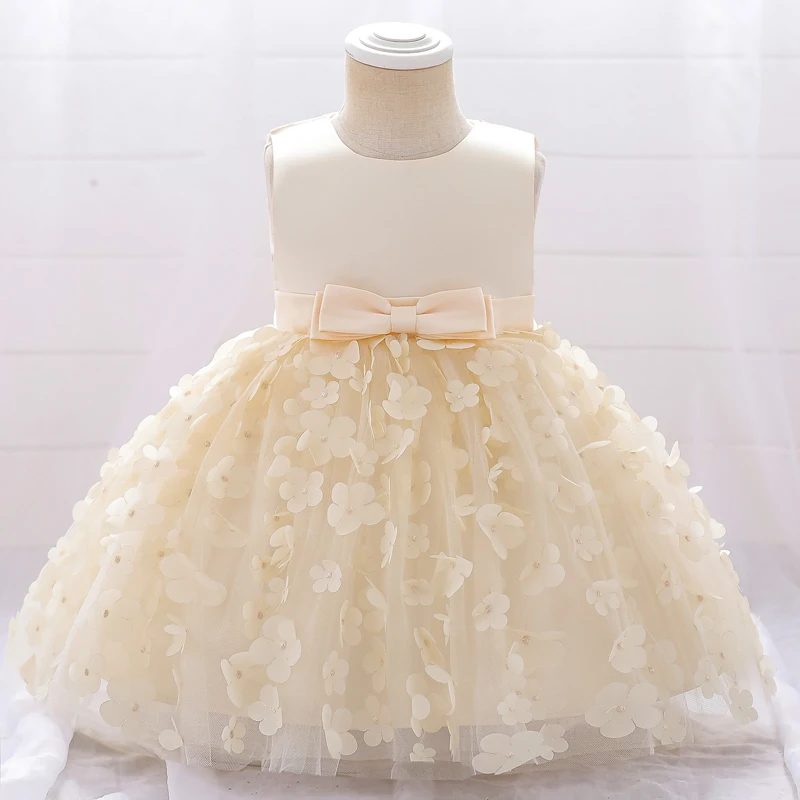 Summer First Birthday Dress For Baby Girl Clothes Flower Baptism Princess Dress Girls Dresses Sleeveless Party Costume 0-5Y