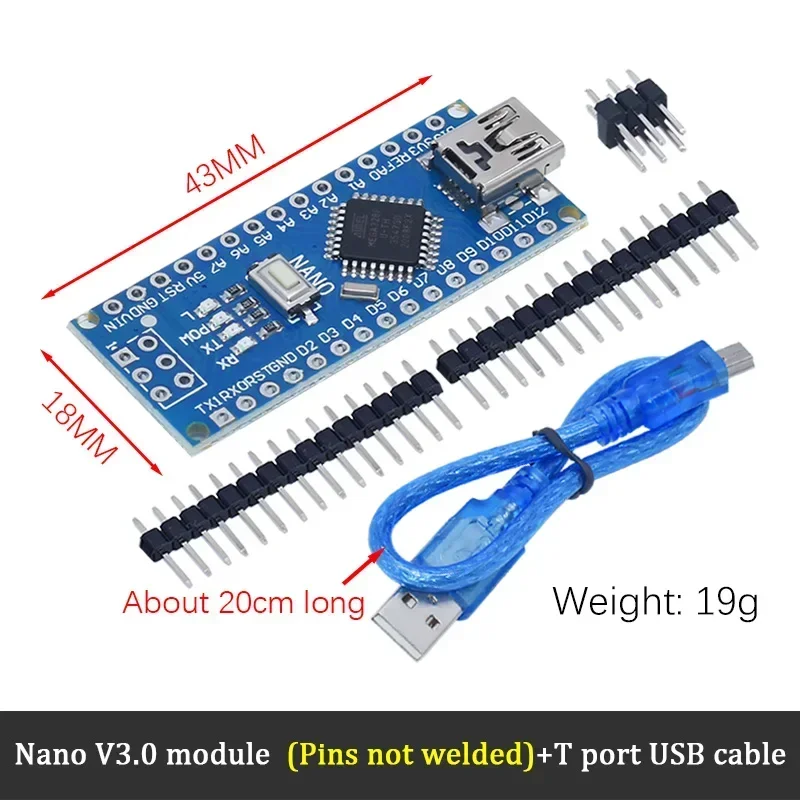 For Arduino Nano 3.0 Atmega328 Module CH340 Serial Port Module PCB Development Board CH340 Chip Simple Expansion Board