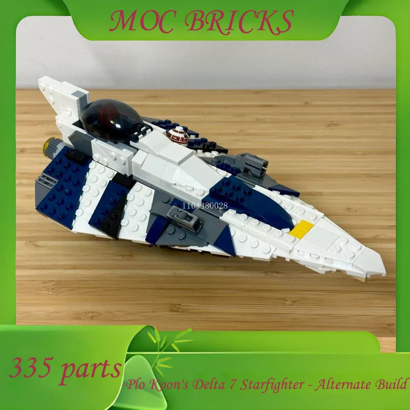 

Настроить 335 шт., серия космических кораблей MOC, строительные блоки, сделай сам, сборные кирпичи Delta 7, модель звездного истребителя Боба, игрушка в подарок