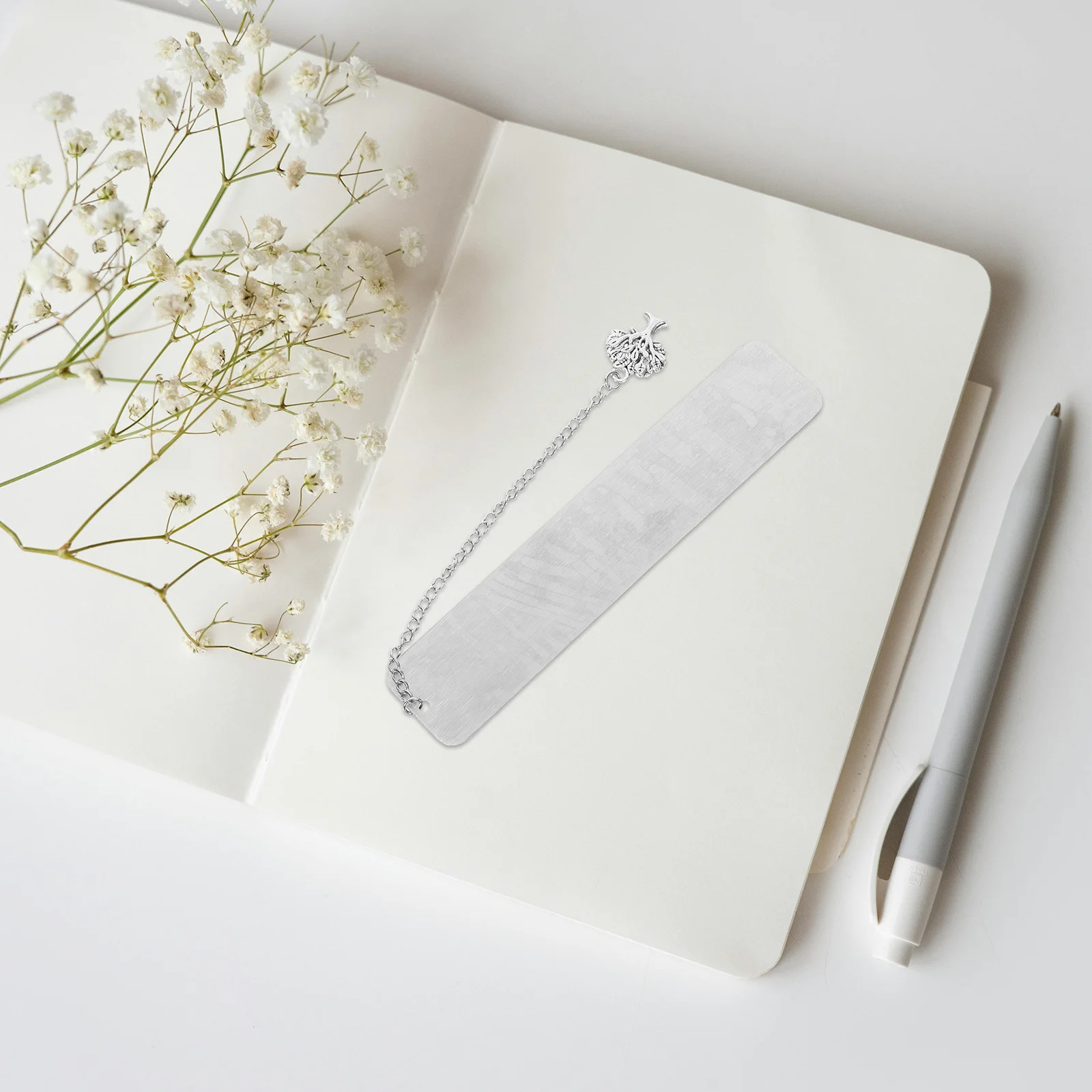 2pcs Stainless Steel Tree Of Life Pendant Bookmark Metal Page Marker For Book Lovers Gift For Teachers Students Teens Decorative