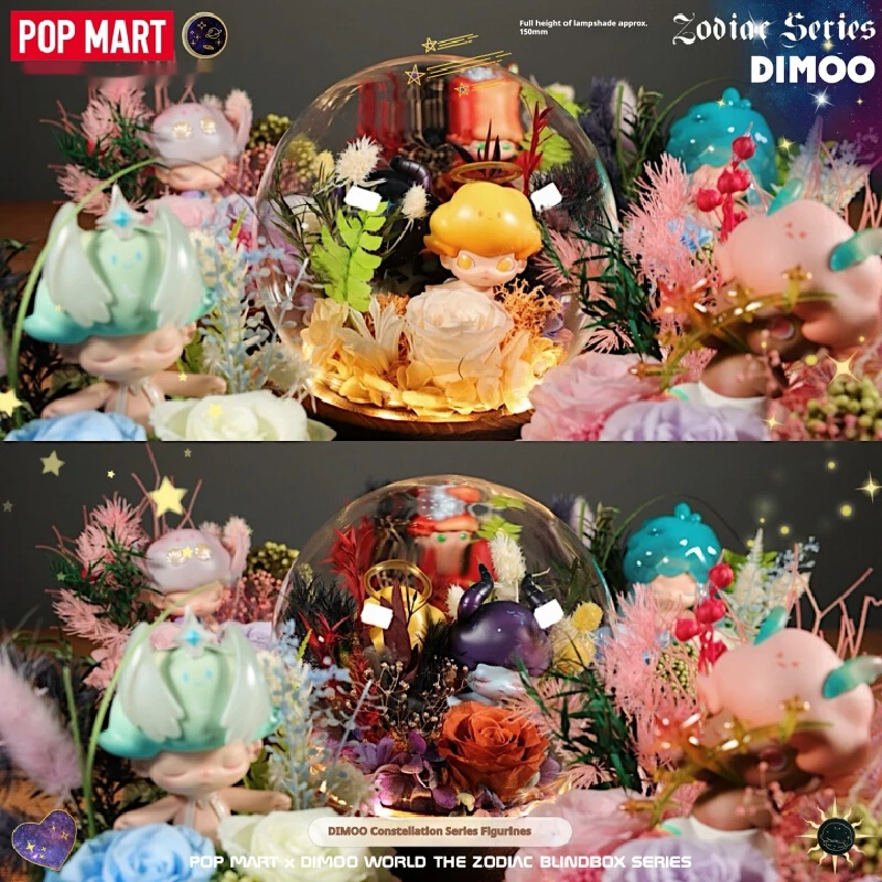 

PopMart Dimoo Зодиак Вечная Роза Слепая Коробка Подарок на День Святого Валентина Модная Коллекционная Игрушка Цветочный Дизайн Китайский Культурный Справочник