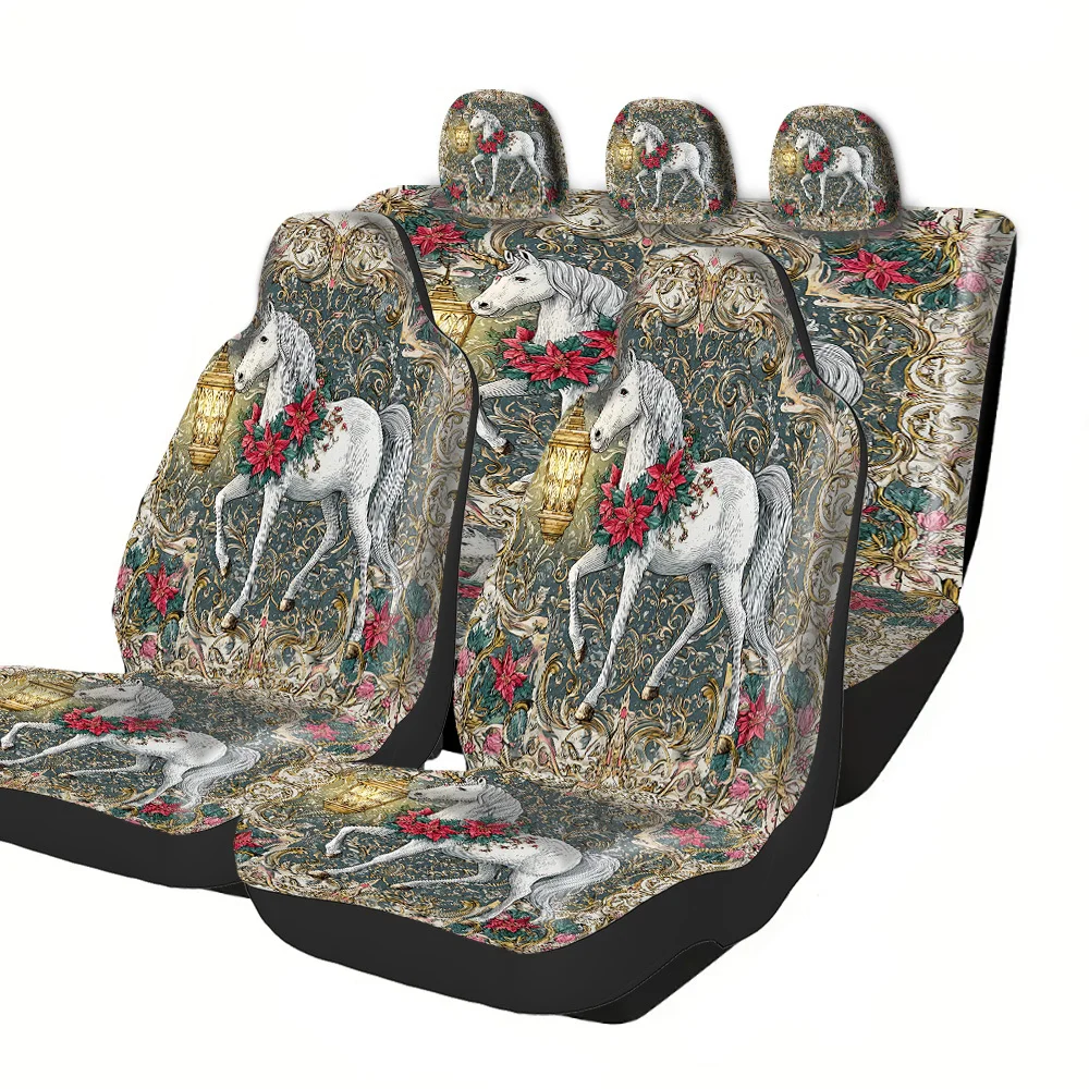 2-5 Seat Set Car Seat Covers, Enchanting Unicorn Fit For Truck SUV Off-road Car Halloween Christmas New Year Easter Festival De