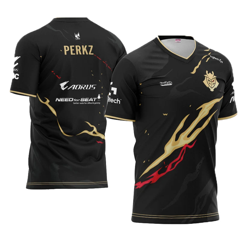 Camiseta G2 de Esports para hombre y mujer, camisa de manga corta con estampado 3D de LOL CSGO Essentials, de gran tamaño, para verano