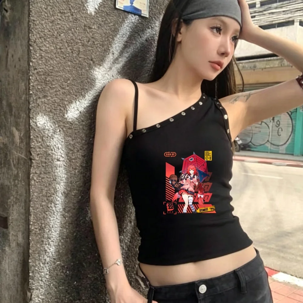 Zenless Zone Zero crop top women japan baddie 2000s y2k vintage top tees japanese meme cheap funny clearance sales