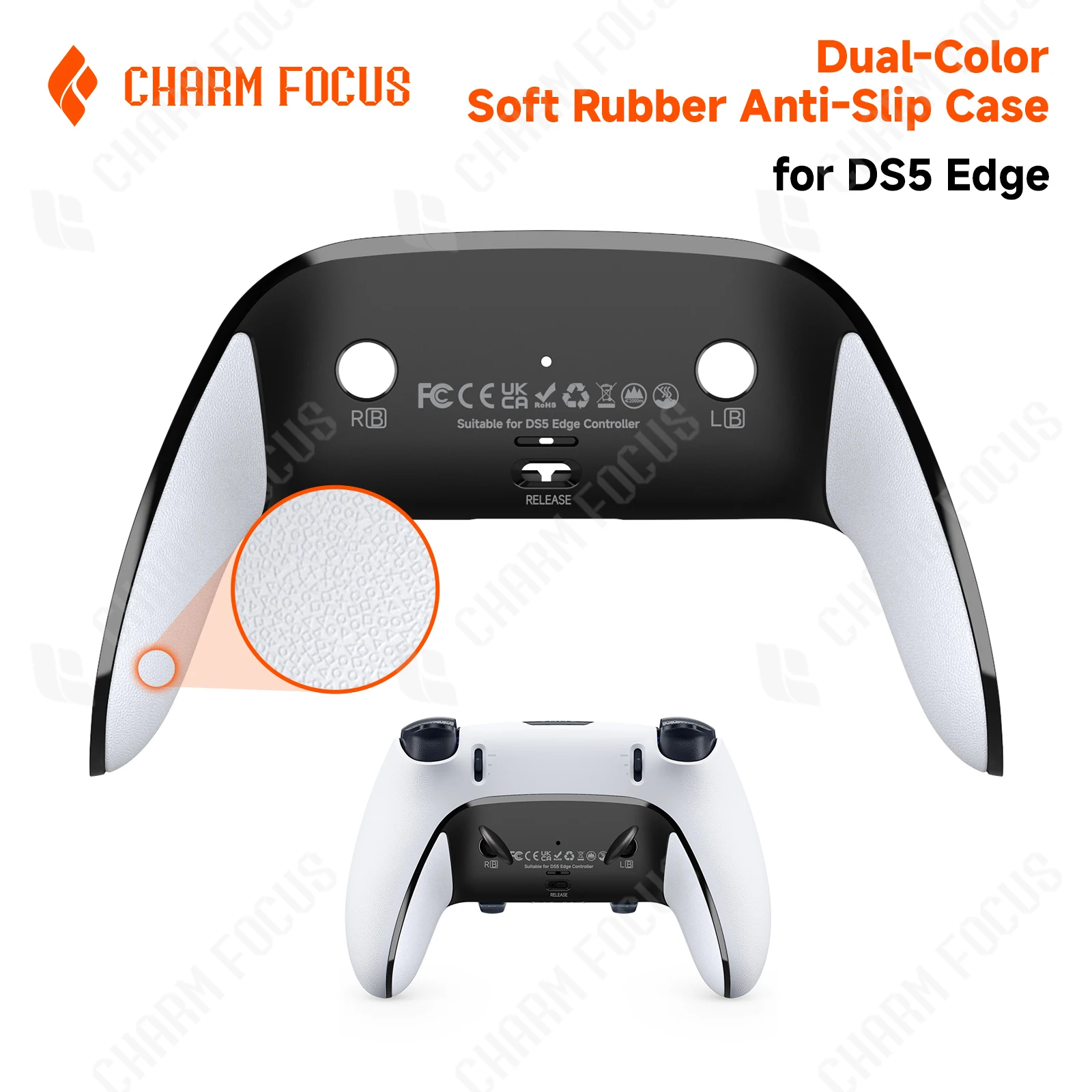 Multi Color Suitable for PS5 Edge Gamepad Back Cover Replacement Shell Anti Slip Controller, Enhancing Shell Protection Grip