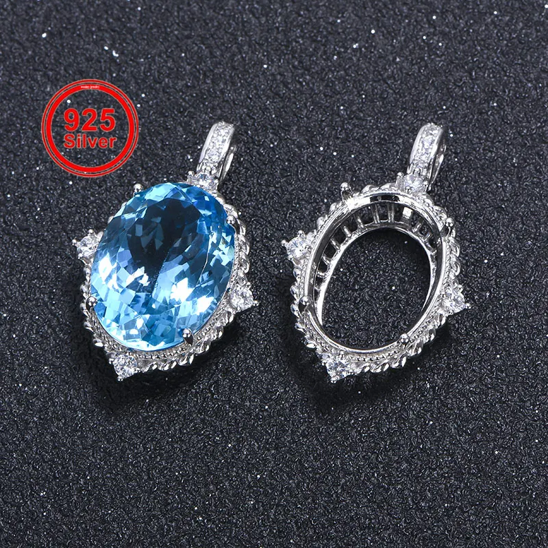 15x20mm Pendant Setting, 925 Silver, Suitable for Handmade DIY Women's Pendants, Jewelry Making Accessories
