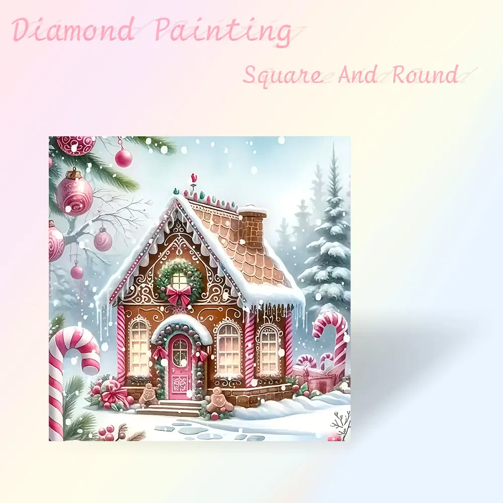 Winter Landschaft Diamant Malerei Voll Platz Runde Diamant Mosaik Weihnachten Haus Bild Von Strass Kinderzimmer Dekor