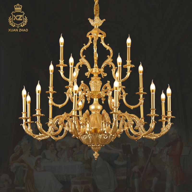 XUANZHAO Professionally Crafted French Antique Luxury Gold Restaurant Living Room Hotel Decoration Brass Chandelier European