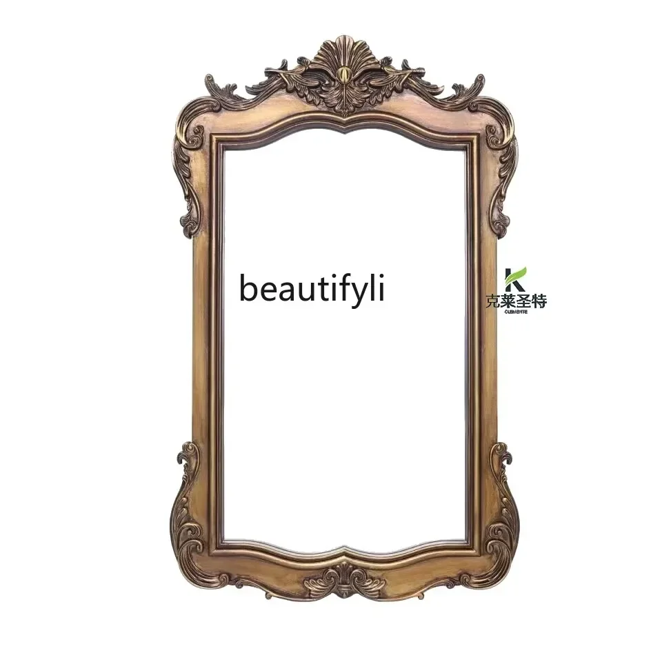 N178 Bathroom Retro Bathroom Mirror American Fireplace Decorative Mirror Wash Table Wall Hanging Makeup Mirror5556