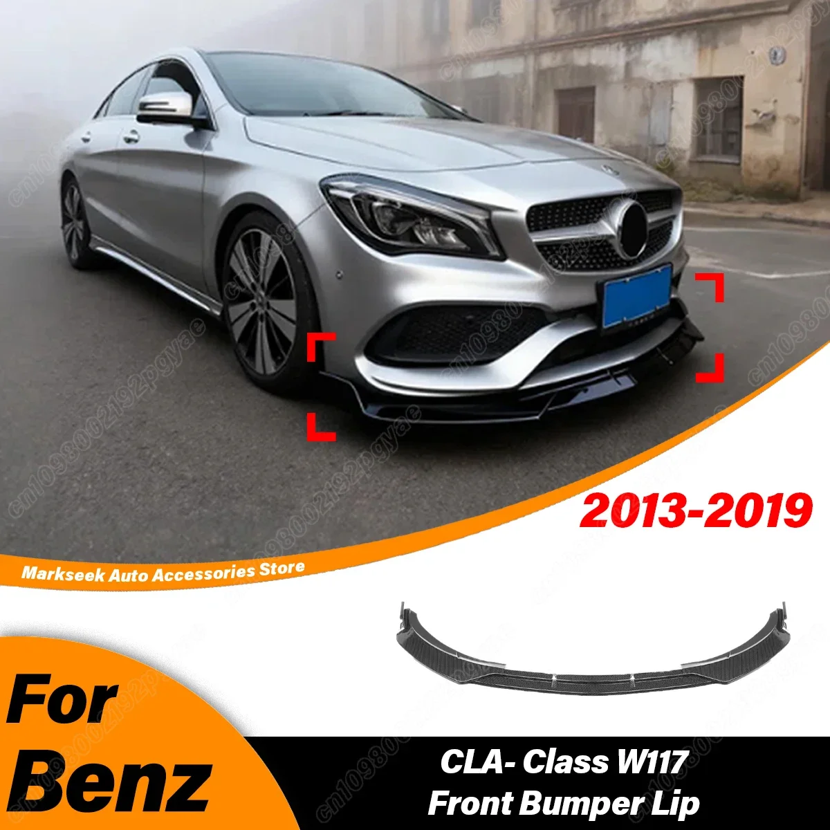 

For Mercedes Benz W117 C117 CLA Class 2013 2014 2015 2016 2018 2019 Car Front Bumper Lower Lip Guard Splitter Spoiler Lip Kit