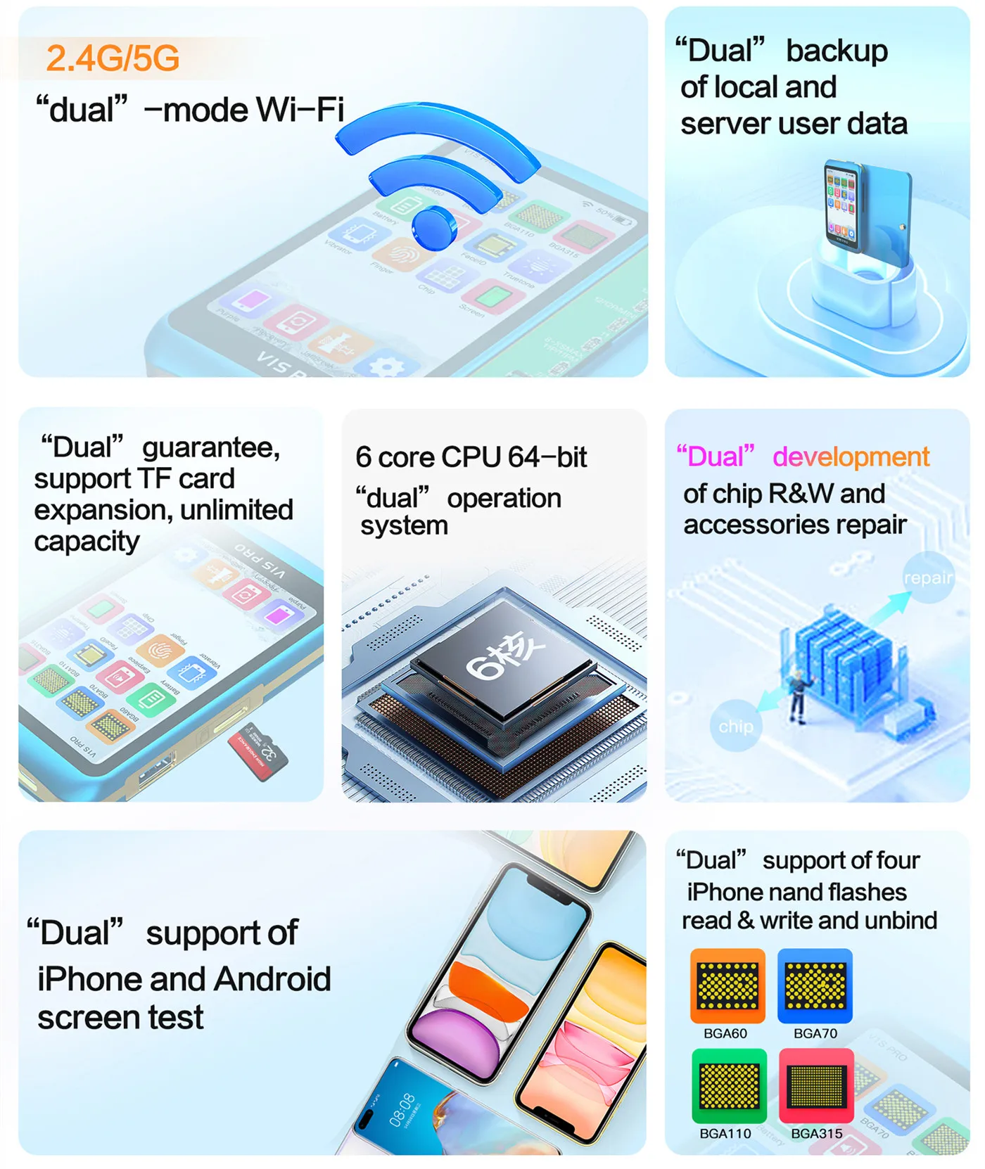 Programador de desvinculação sem remoção, JCID V1S Pro MV01, Nand Flash Read, Write Face ID, Câmera de bateria, Reparo pop-up, iPhone 6-15Pro Max