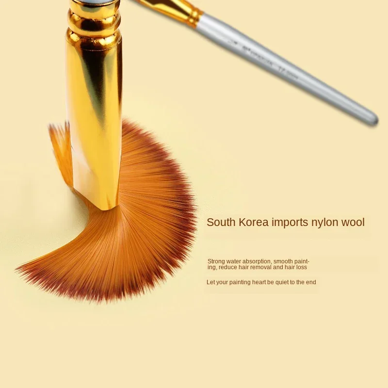 15 Nylon Hairy Birch Rod Cloth Gouache Brush Acrylic Oil Brush Brush Set Watercolor Bag Portable Multifunctional Art Supplies