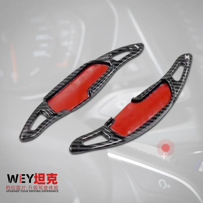 

For Haval Tank 300 steering wheel, Q5 gear shift, paddle shifters, water transfer printing, carbon fiber WEY decoration