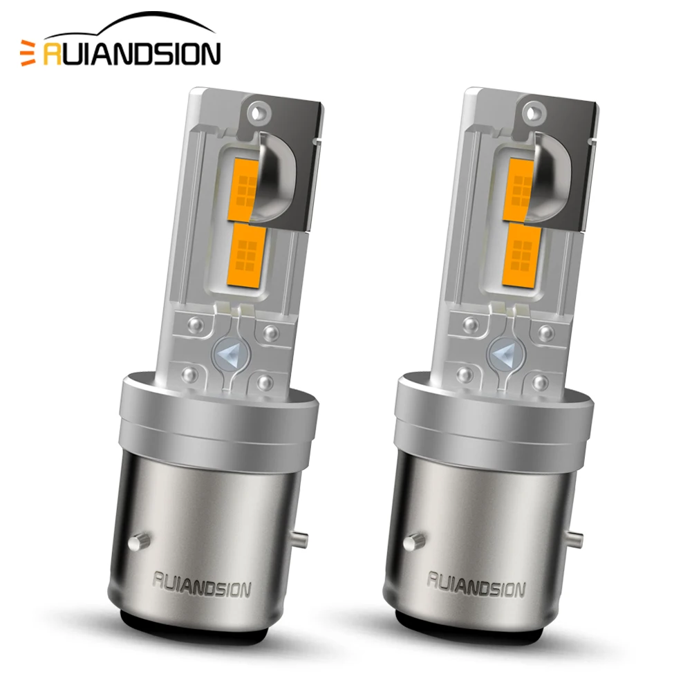 

RUIANDSION BA21D LED 12V Headlight Bulb High Low Beam 3570SMD 6000K White Fit For Off-Road Moto Motorcycle Bulb 4000LM LED Bulb