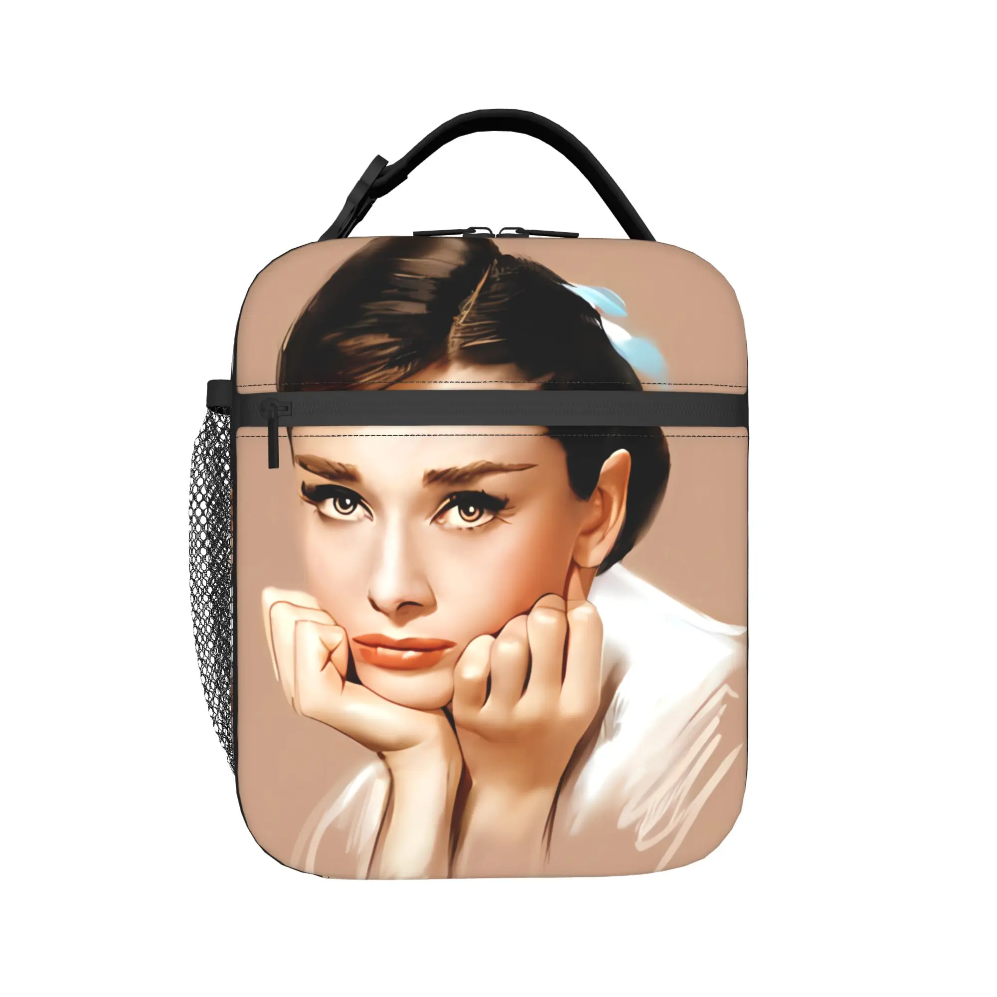 Audrey Hepburn Lunch Bag  Leisure Lunch Box For Child  Outdoor Picnic Cooler Bag Waterproof Thermal Lunch Bags