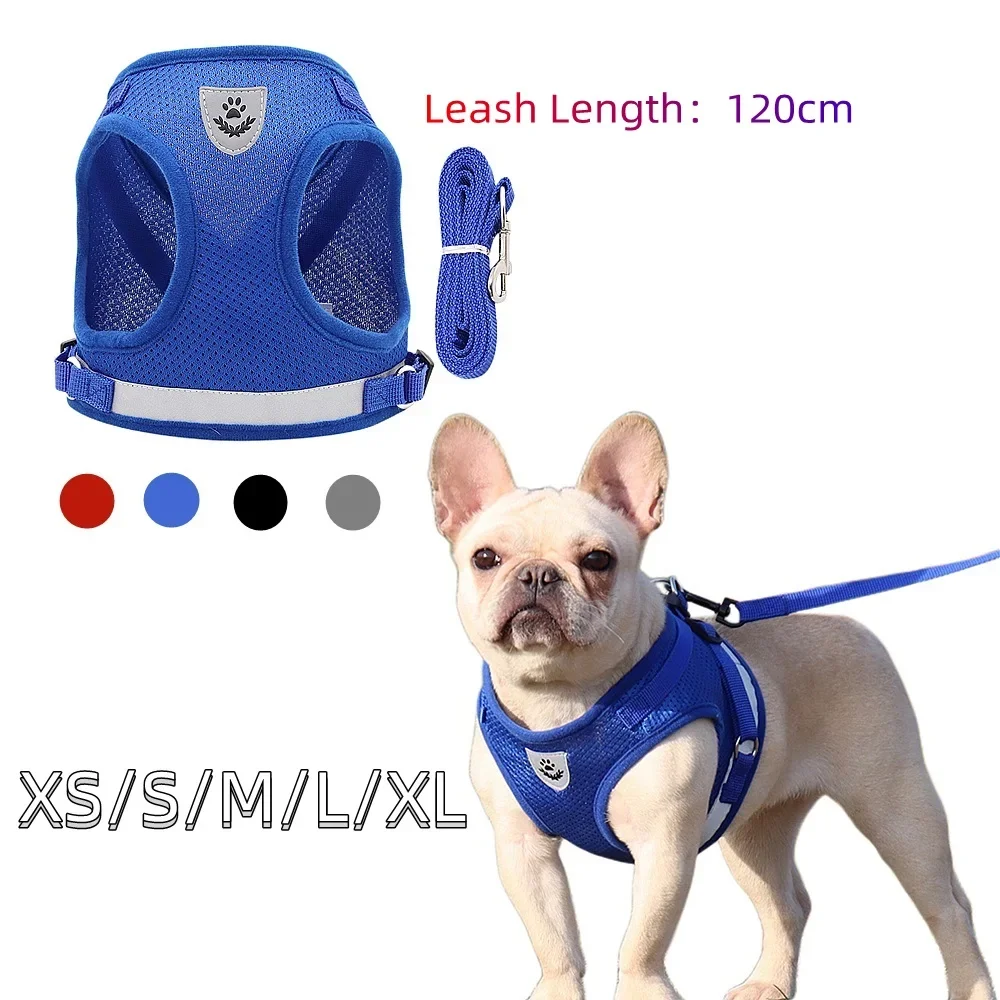 

Quality Dog Harness And Leash Set Dog Accessories Small Dog Chest Harness Dog Leash French Bulldog Pug Medium Pet Supplies