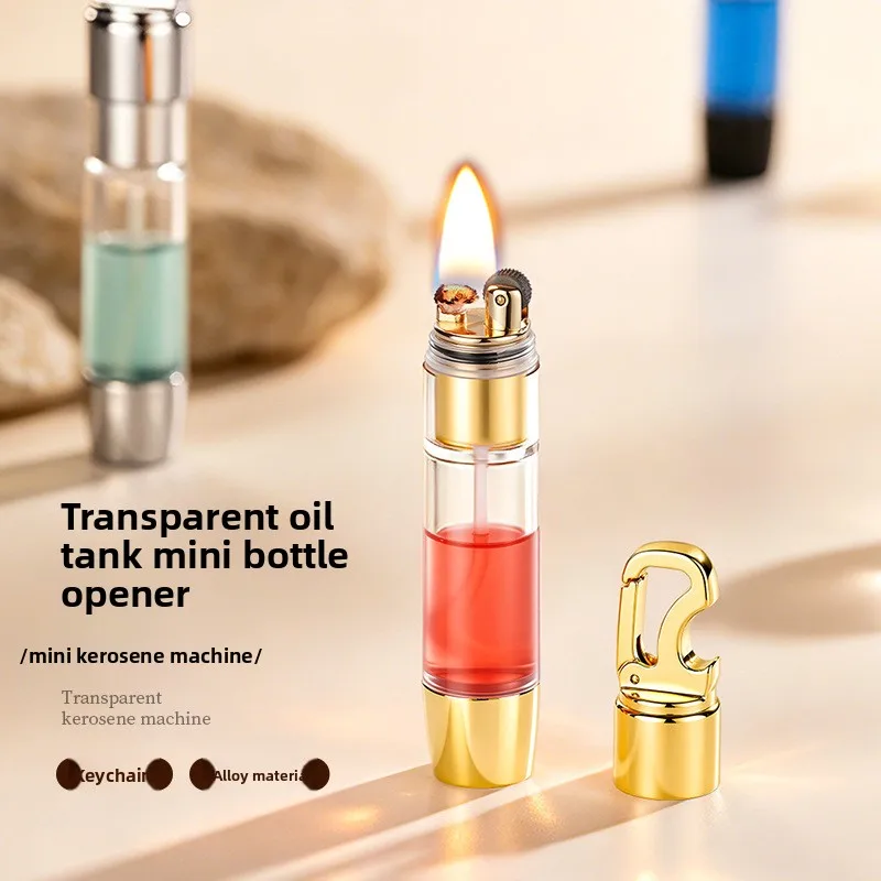 New Mini Multifunctional Fuel Lighter, Portable Keychain Lighter, Cigarette Accessories, Men's Gift