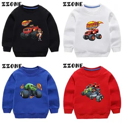 Kids Sweatshirts Blaze And The Monster Machines Print Cartoon Children Hoodies Funny Cool Girls Boys Clothes Baby Pullover Tops