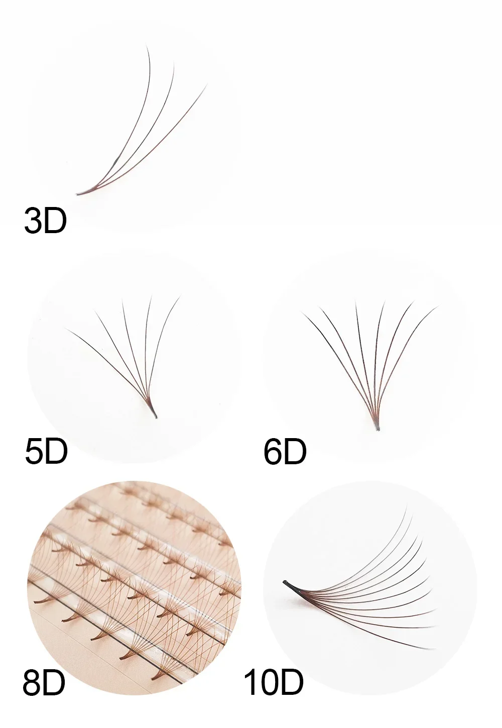 Supmacio 다크 브라운 루즈 선풍기 래쉬 익스텐션, 500 3D 5D 6D 8D 10D 포인트 베이스, 부드럽고 푹신한. 07 프로메이드 볼륨 팬, 러시아어 볼륨