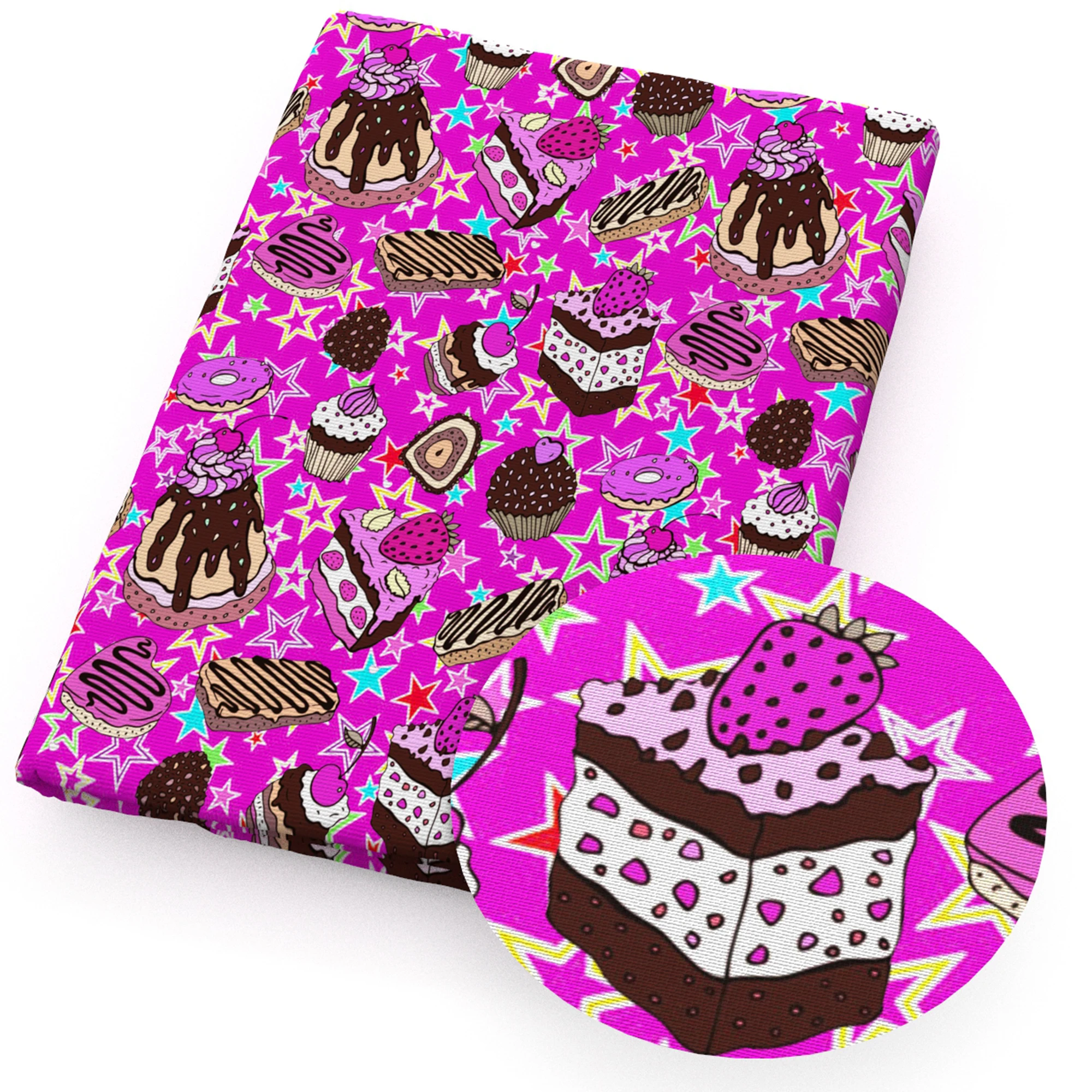 Happy Birthday Cake Balloon Printed Polyester Pure Cotton Material Patchwork Tissue Sewing Quilting Pre-cut Needlework DIY Cloth