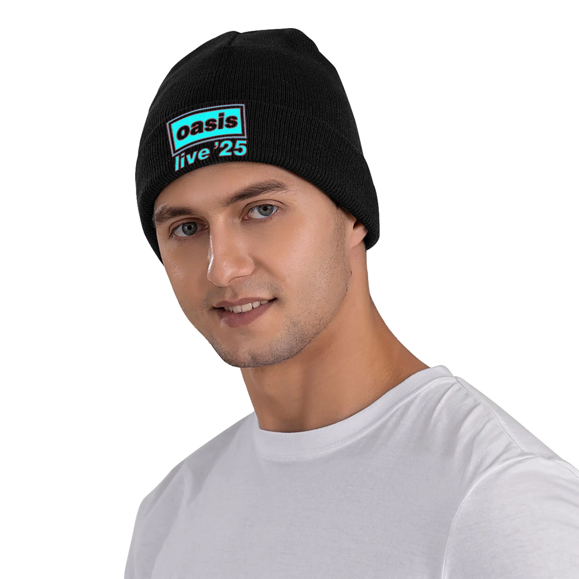 O-Oasis Logo 25 Red Blue Summer Vibe Knitted Caps for Women Men Skullies Beanies Winter Hat Acrylic  Hip Hop Caps