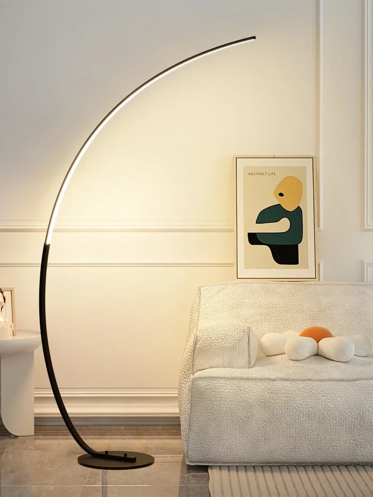 Luz LED de esquina nórdica, lámparas de pie de arco RGB, negro, blanco, aplicación remota C, luz de pie para decoración de comedor y sala de estar