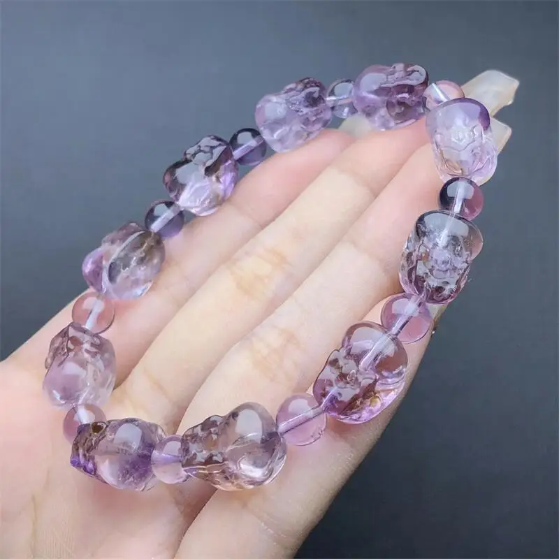 Natural Ametrine Pixiu Bracelet Smooth Gemstone Jewelry Healing Fengshui For Women Man New Year Present 1pcs