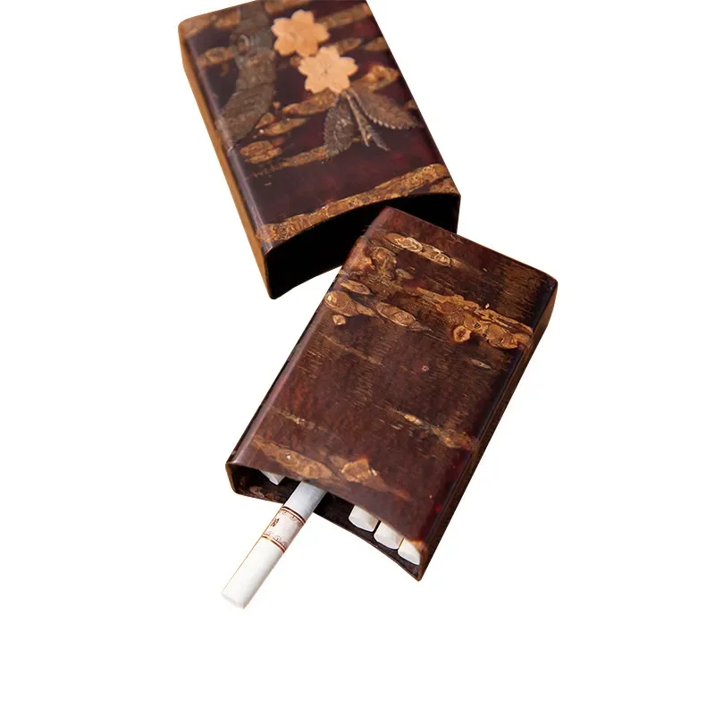 Skinny Birch Cherry Blossom Bark, Wooden Cherry Blossom Cigarette Box, Handmade