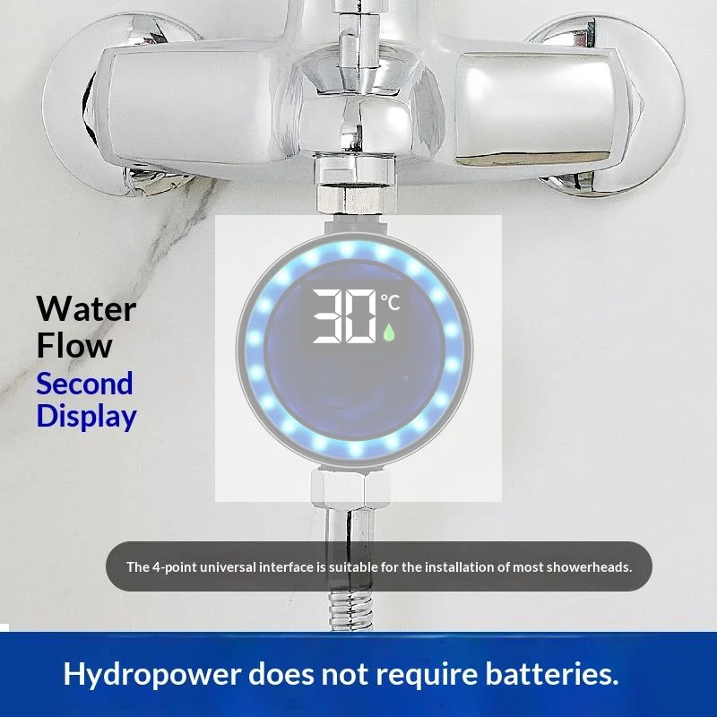 

Светодиодный термометр для душа с дисплеем температуры 0-99 ° Герметичный контейнер C-серии из нержавеющей стали, АБС и поликарбоната