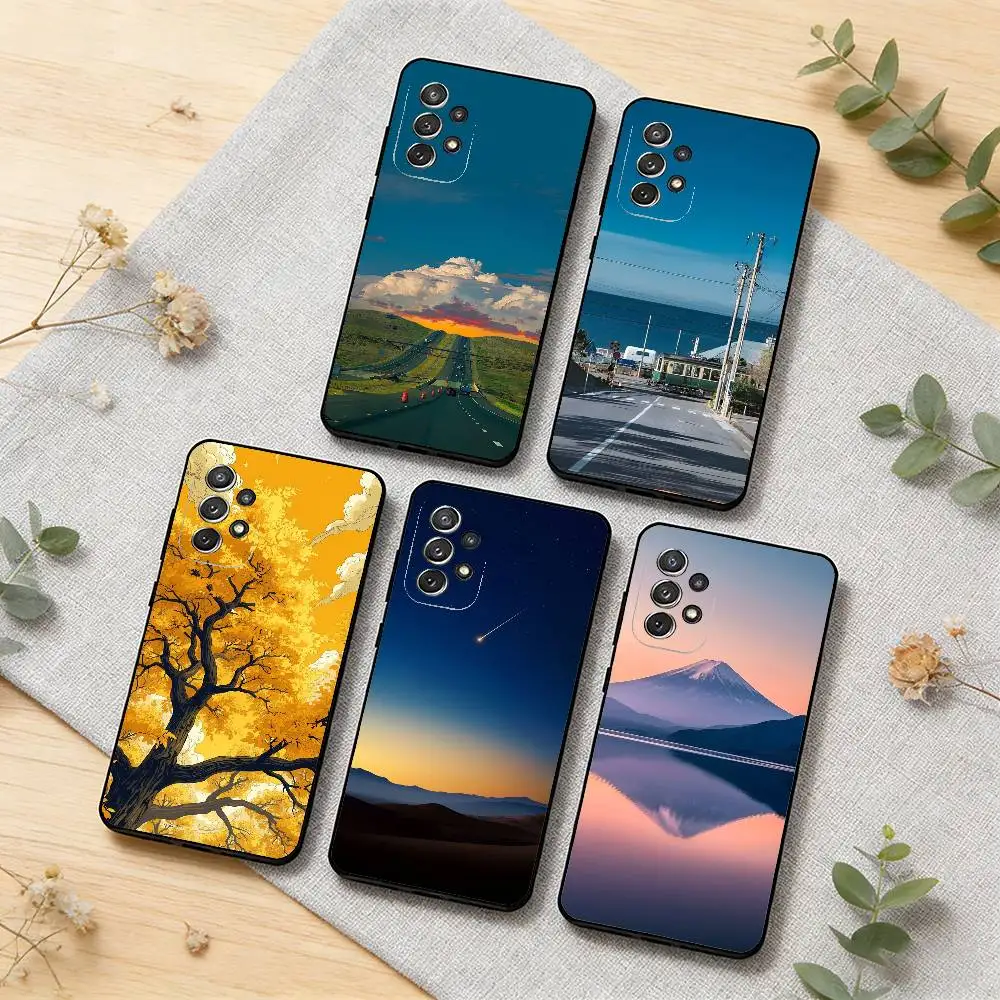 

Natural views Phone Case For Samsung S26,S25,S24,S21,S22,S23,S30,Ultra,S20,Plus,Others Soft Black Cover