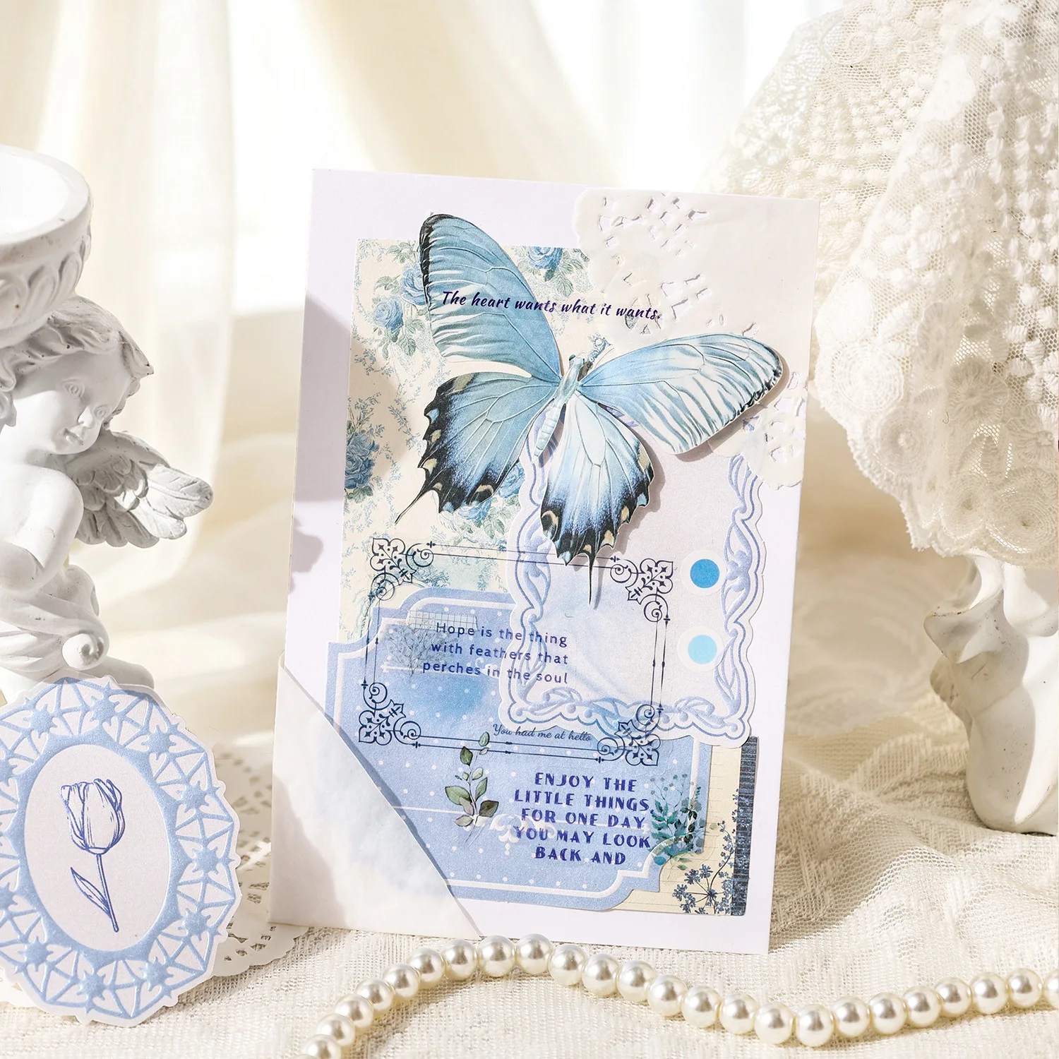 30pcs/lot Memo Pads Material Paper Sending the Moon Between the Clouds Junk Journal Scrapbooking Cards Retro  Decoration