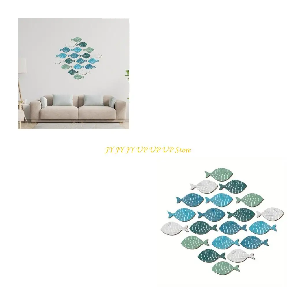 

20Pcs Beach Theme Wall Hangings Fish Pendants Home Lake House Decorations