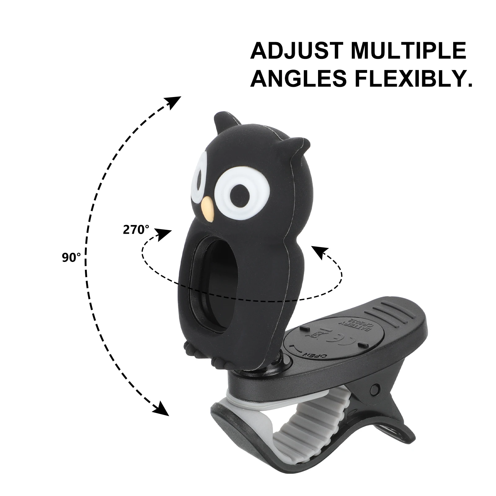 

Owl Guitar Tuner Mini Black Cartoon Automatic Musical Instrument Accessories Small Light Durable Outdoor Acoustic Bass Electric