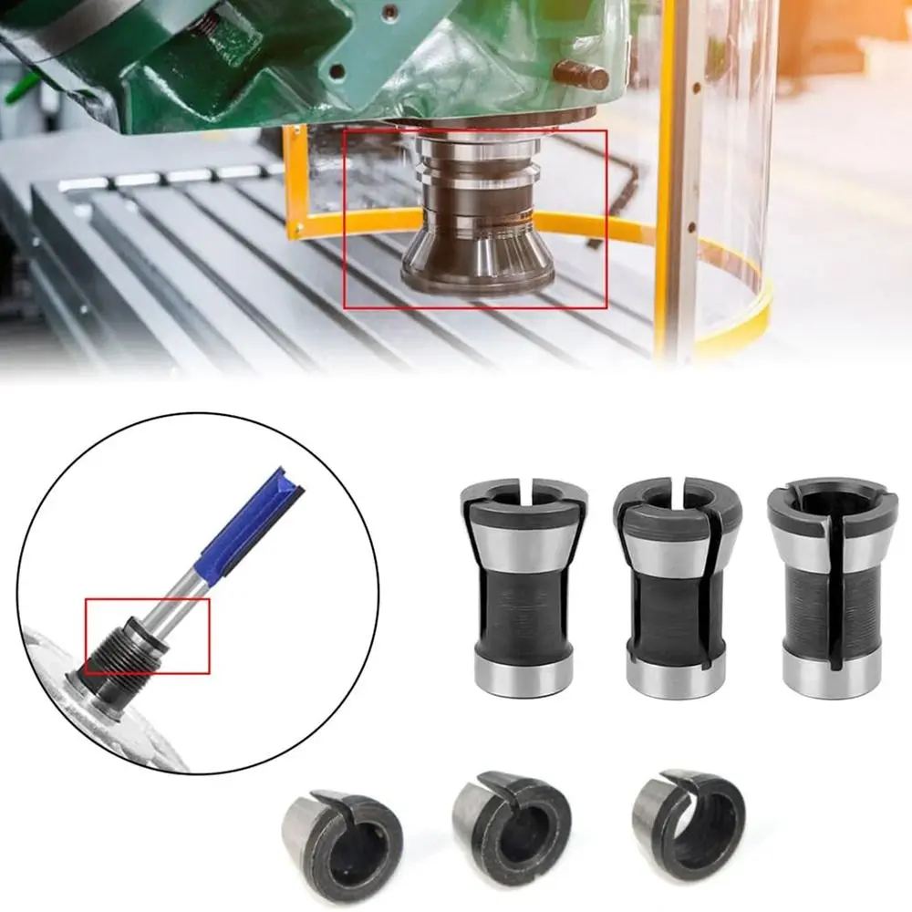 

Universal Router Collets Accessories Woodworking Carving Tool Trimmer Collet Chuck Steel Grinder Clamping Adapter