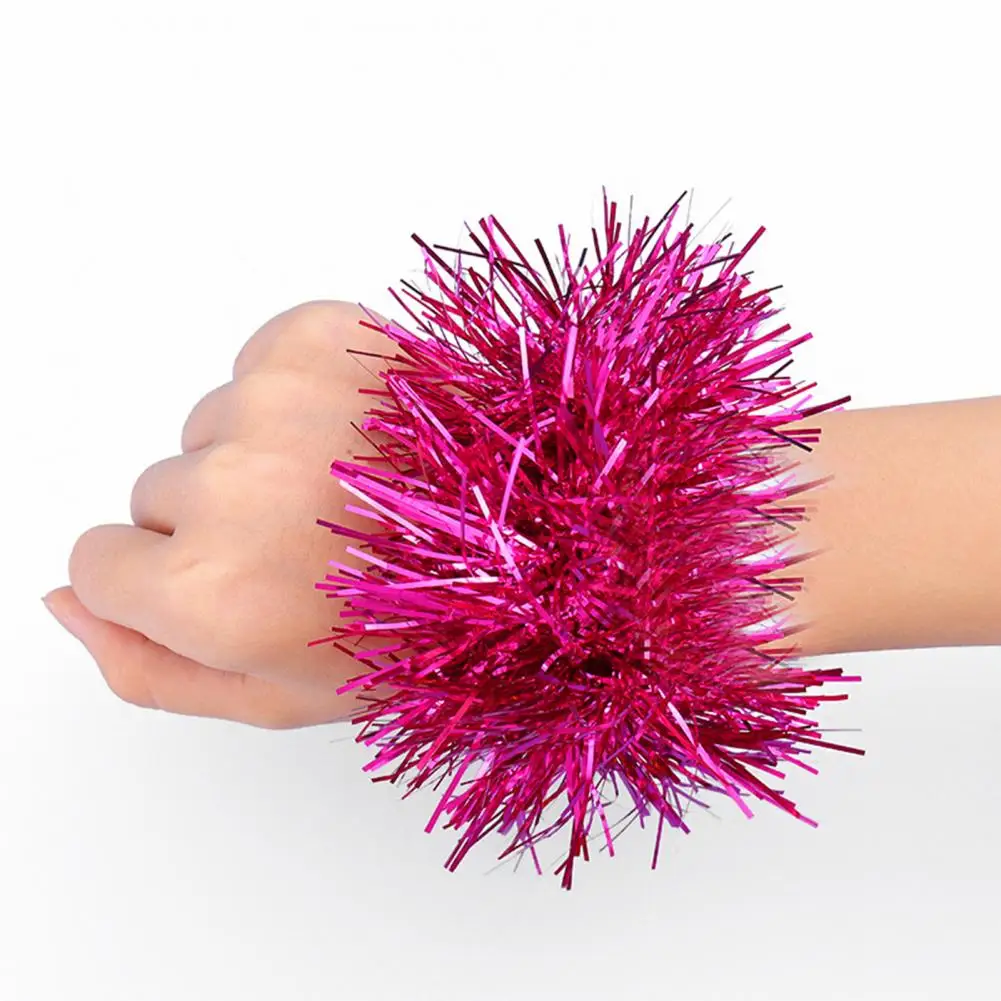Bright Colored Bracelet 1 Pair Colorful Tinsel Bracelets Elastic Wristbands for Kids Adults Children's Day Dance Performance