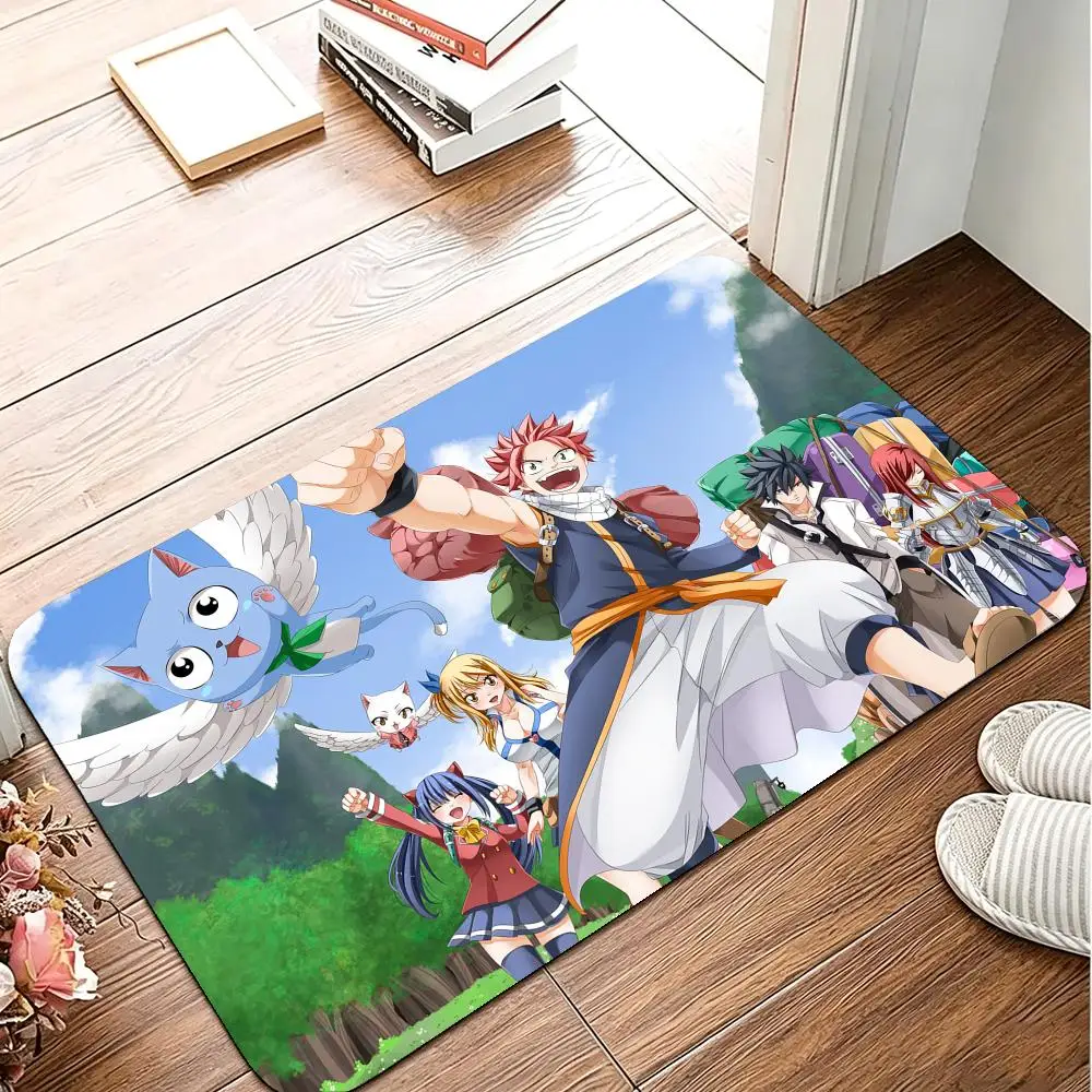 Anime F-Fairy Tail Floor Mat Flannel Rug Soft Non Slip Washable Door Mat For Bathroom Bedroom Kitchen Home Decor