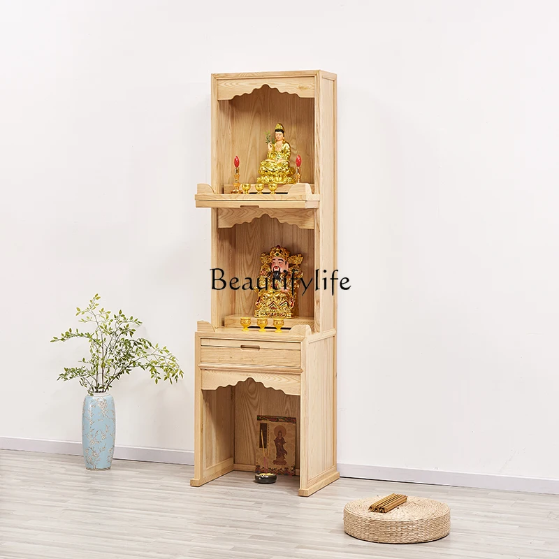 

Solid Wood Three-Layer Shrine Clothes Closet Altar Buddha Cabinet Guanyin Ancestor Modern Fokan Cabinet