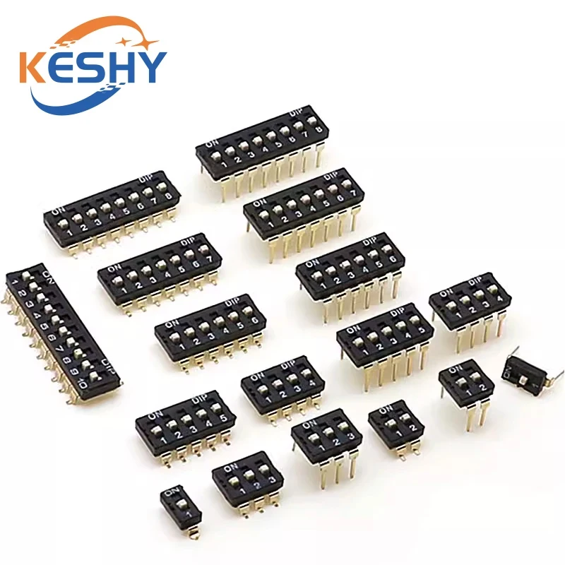10szt/lot Przełącznik SMT SMD typu przesuwnego, raster 2,54mm 2 rzędy 4 piny 2 pozycje / 8 pinów 4 pozycje / 16 pinów 8 pozycji — zdjęcie produktu 3