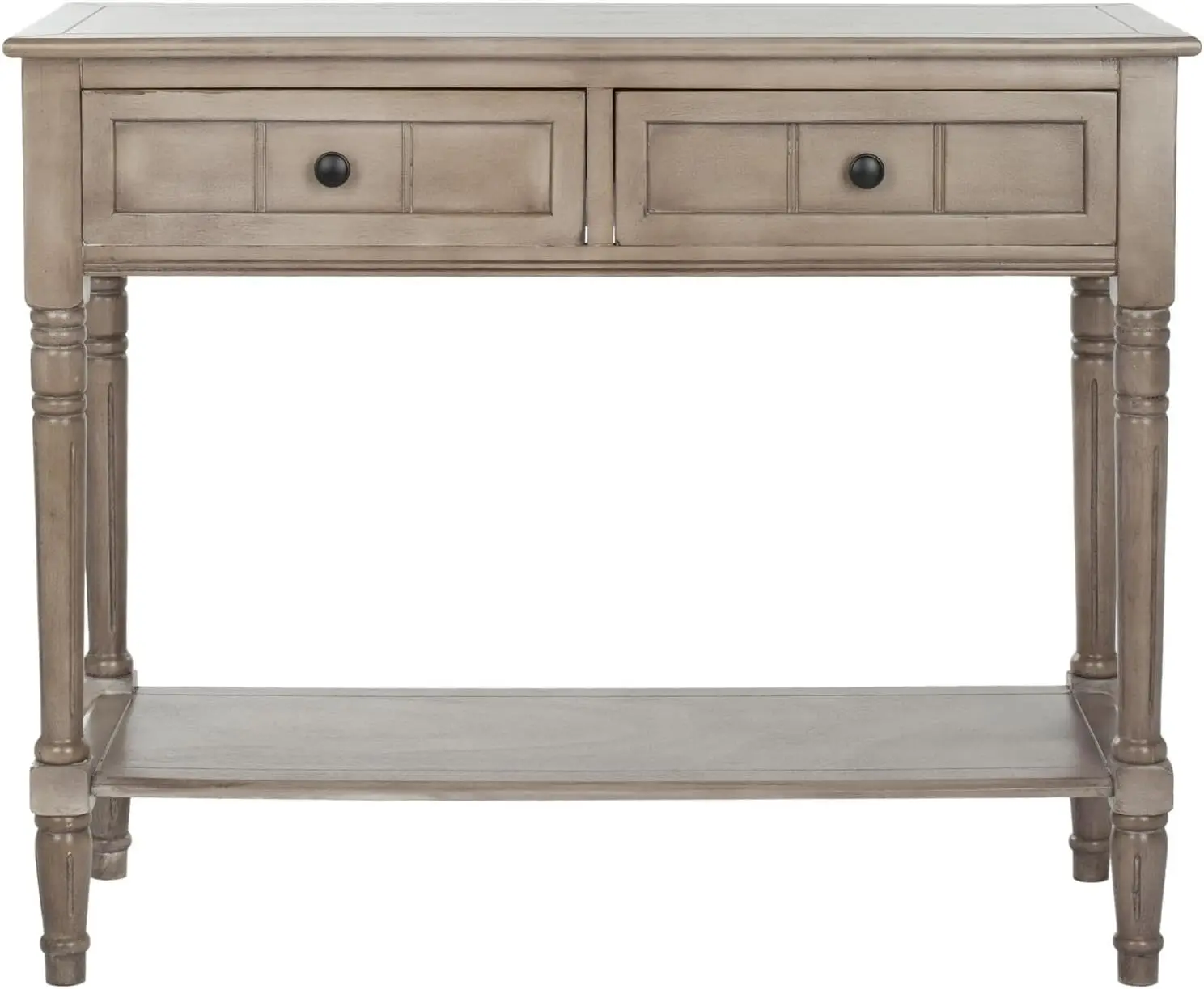 American Homes Collection Samantha Vintage Grey 2-Drawer Console Table