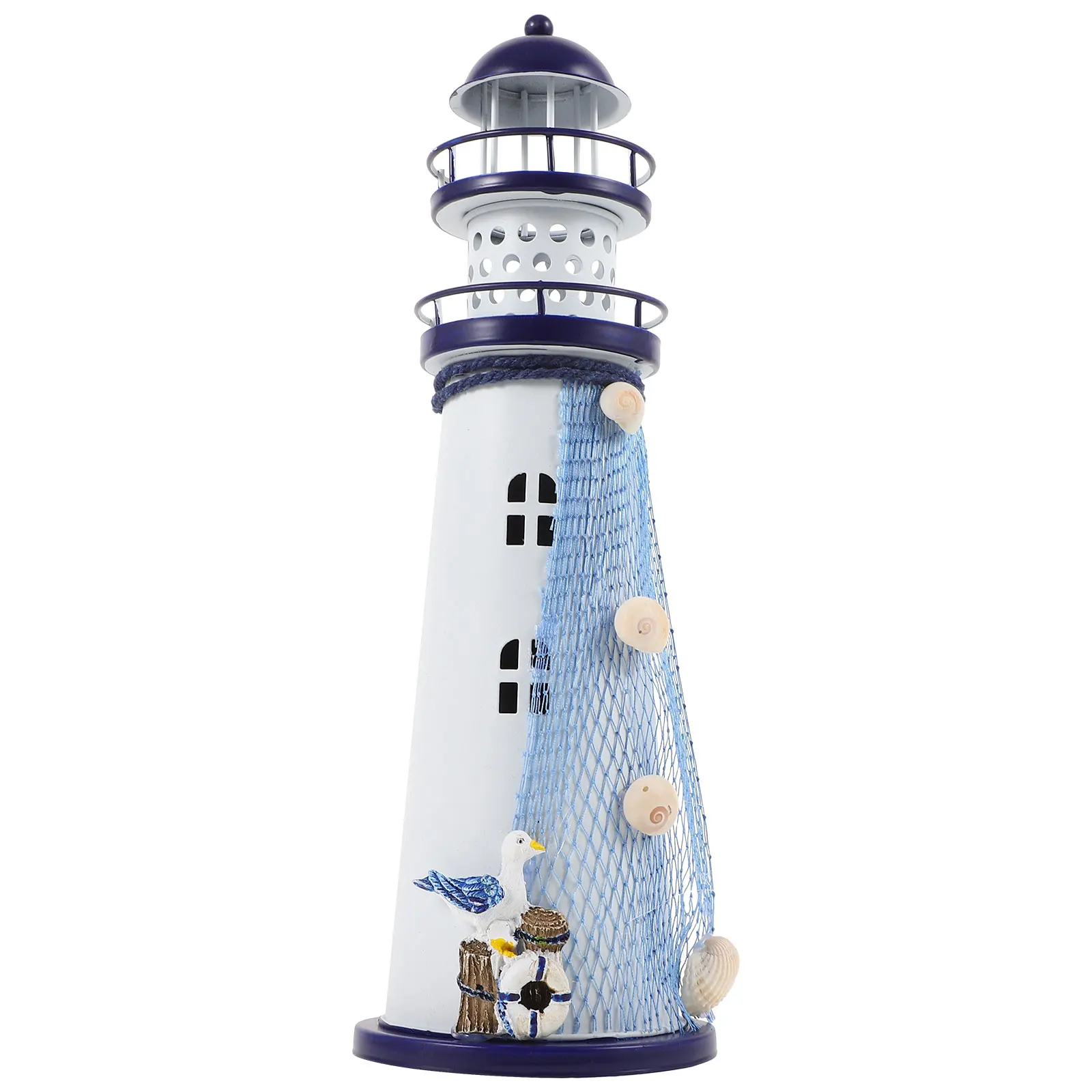 

Iron Lighthouse Beautiful Home Decor Craft Safe LED Classical Beautiful Ornament Lighthouse Details