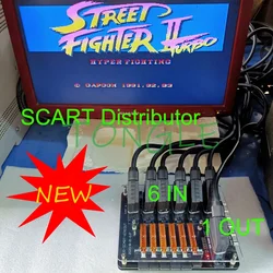 Video Scart Distributor Automatic Converter 6 In 1 Out Acrylic Case EUR Automatic Switcher RCA Adapter SVHS AV TV Audio Division