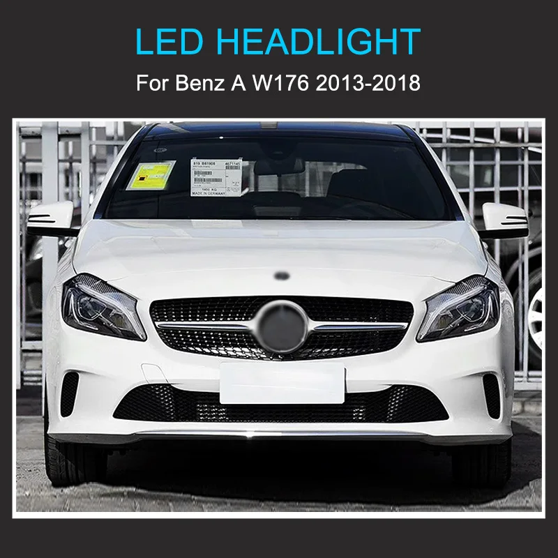 1 Pair LED Head Light Assemly for BENZ A Class W176 2013-2018 Plug and Play Headlights Plug and Play LED DRL Turn Headlights image 2